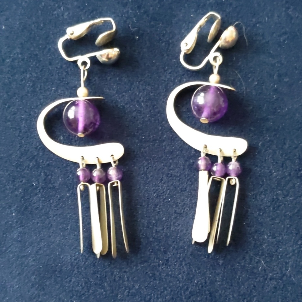 Vintage purple earrings